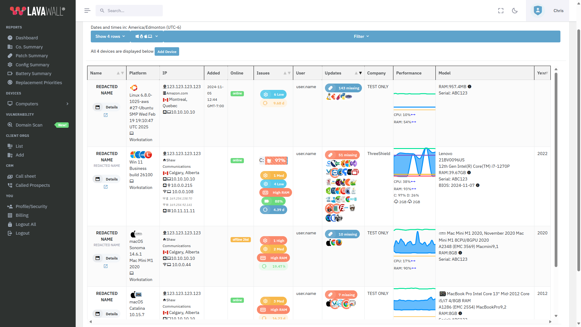 Lavawall Computer Listing
