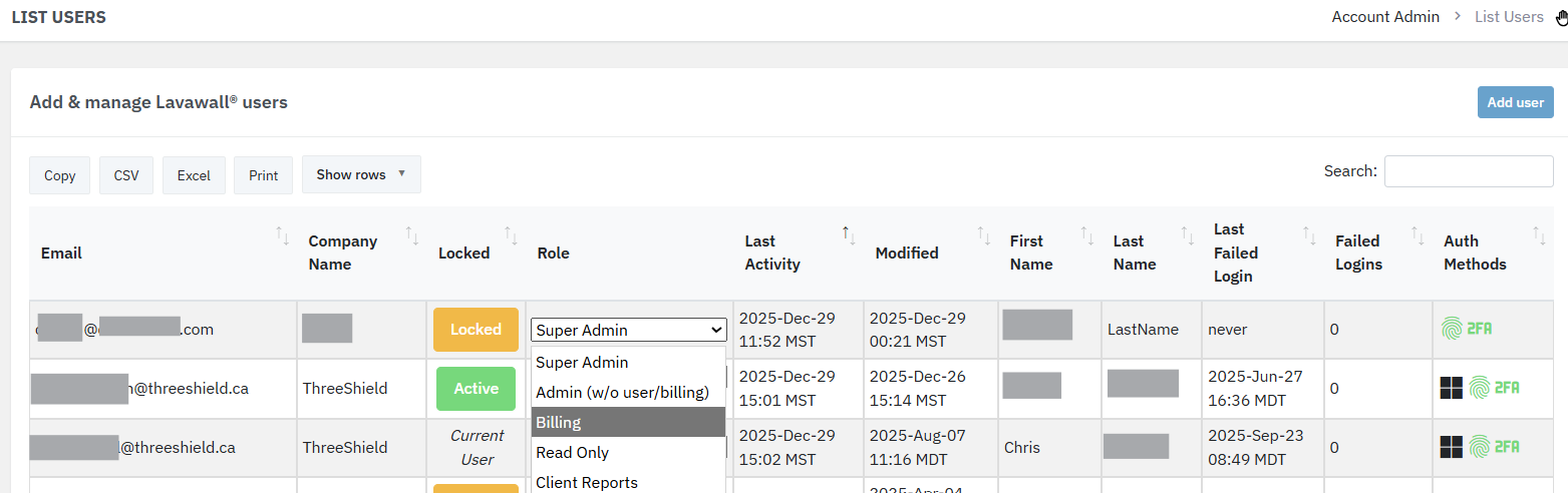 Lavawall multi-tenant user management for MSPs