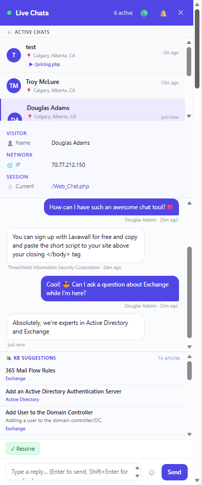 simple chat for users on your website complete with emojis
